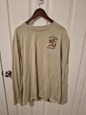 Zoo York Beige Long Sleeve Tee with Boxing Mouse Graphic
